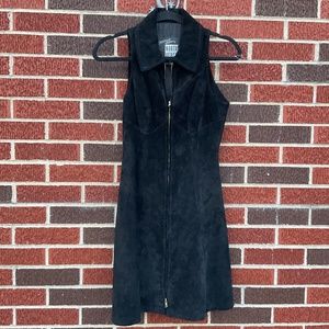 Black Suede Halter Dress Size 7/8 Michael Hoban